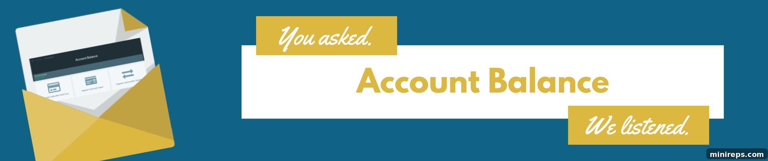 101domain Account Balance feature banner showing advance deposit options