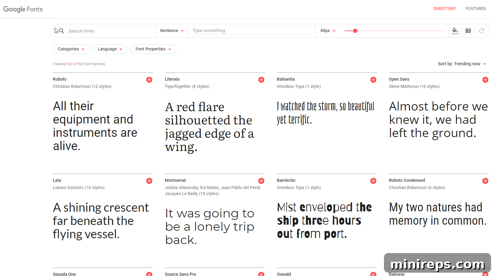 5 Online Gems to Kickstart Your Autumn 7 Google Fonts website displaying various font styles