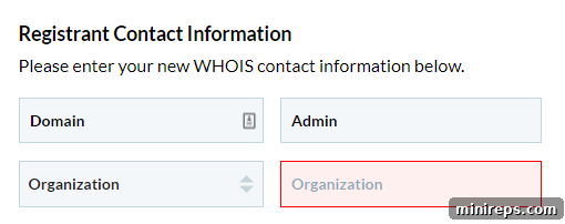 Domain Admin should not be the Organization