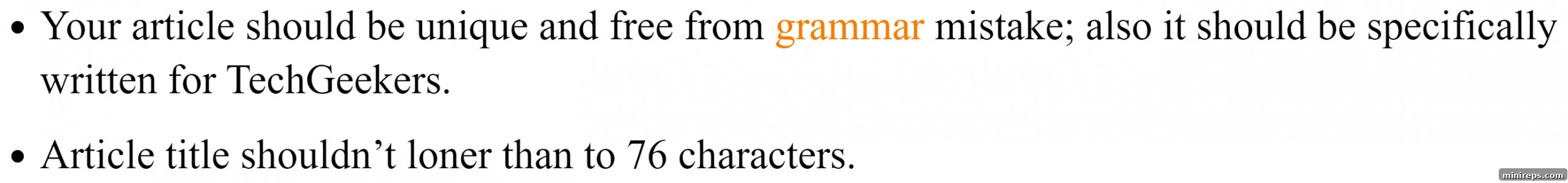SEO email with 'loner than' typo