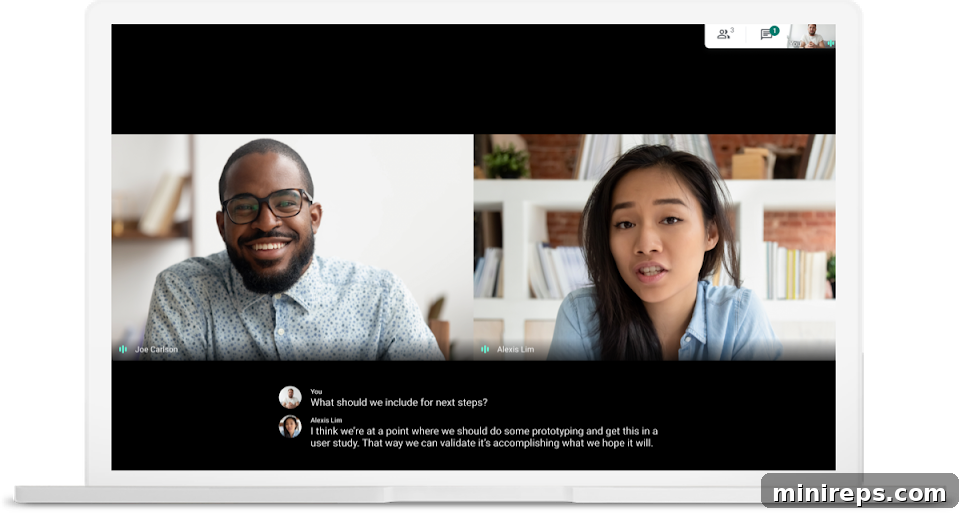 Google-Meet-Live-Captions Google Meet live captioning in action, showing spoken words as text on the screen