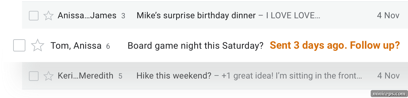 Gmail-Nudges Gmail's Nudges feature proactively reminds users to follow up on messages and respond to emails, preventing oversights.