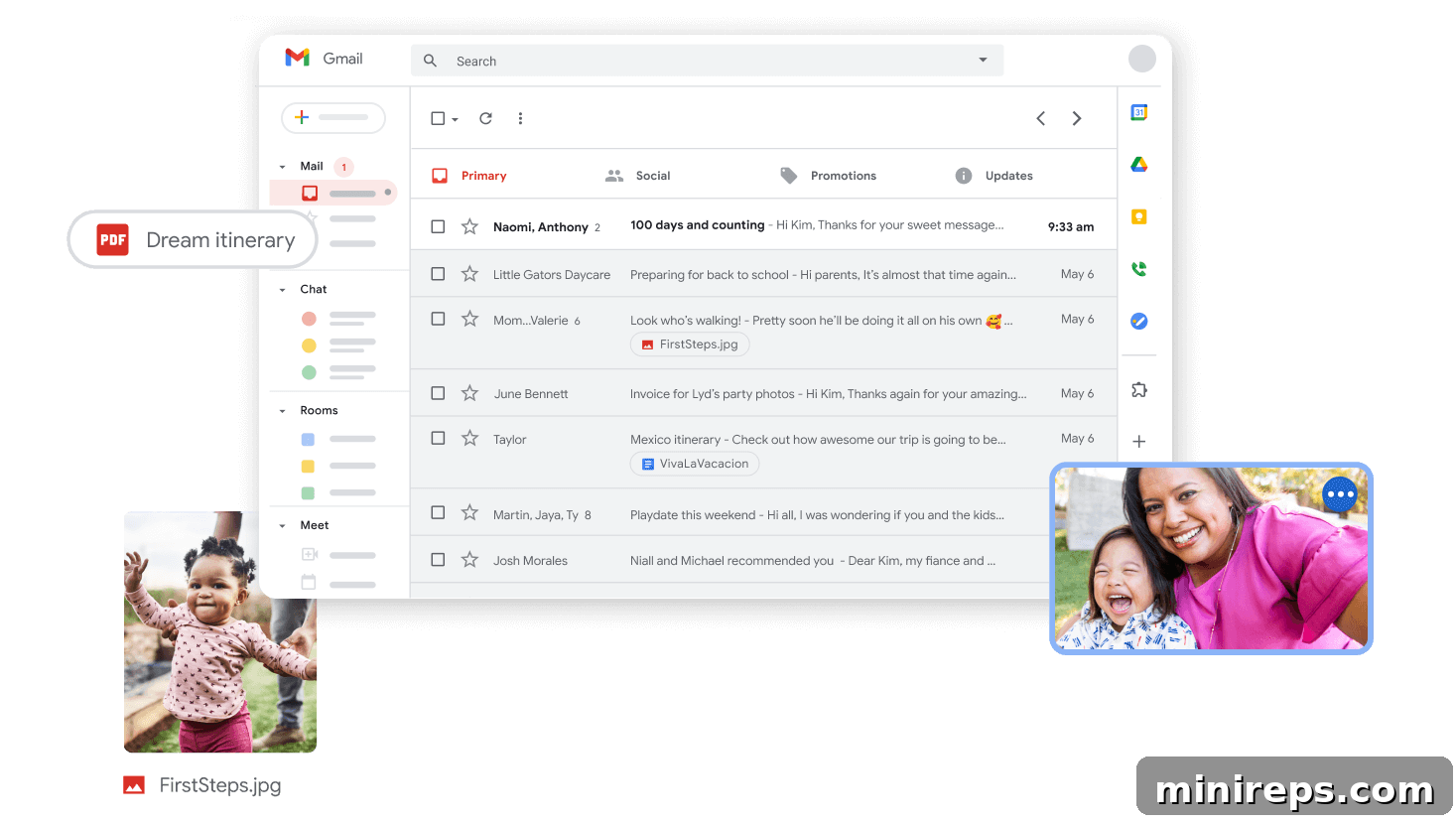 Gmail-actions Perform actions like snoozing, archiving, RSVPing, and viewing attachments directly from the Gmail inbox, without opening emails.