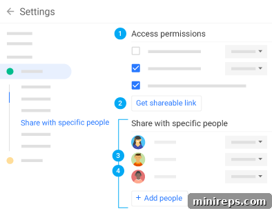 Google Calendar sharing options showing how to manage permissions and invite others.