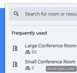 An image showing a calendar interface specifically for booking meeting rooms within an office.