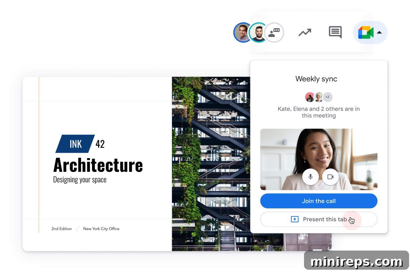 Slides-Present A person presenting using Google Slides with live captions