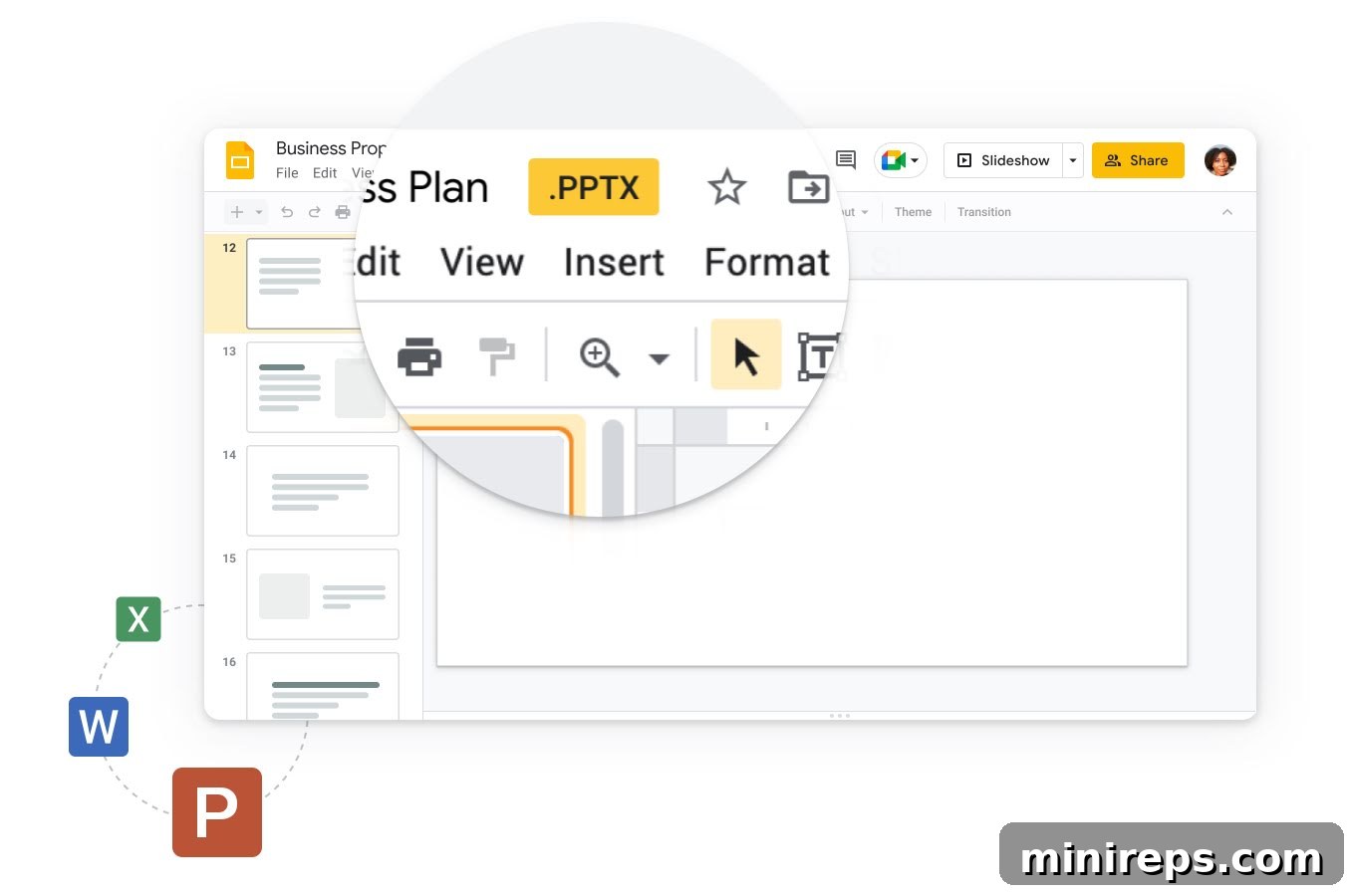 Slides-flexible Multiple devices displaying Google Slides presentation