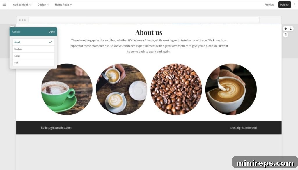 small-height Small height section on a webpage
