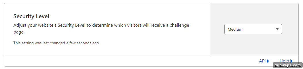 Cloudflare Security Level Configuration Cloudflare Security Level Setting