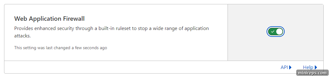 Enable Cloudflare WAF for Application Security Cloudflare Web Application Firewall (WAF) Settings