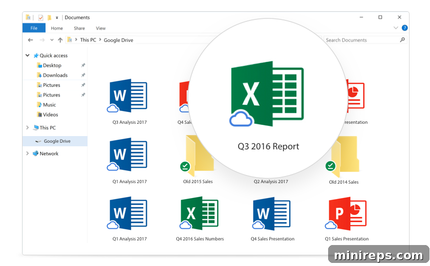 Google-Drive-For-Desktop Screenshot demonstrating Google Drive for Desktop integration with a computer's file system