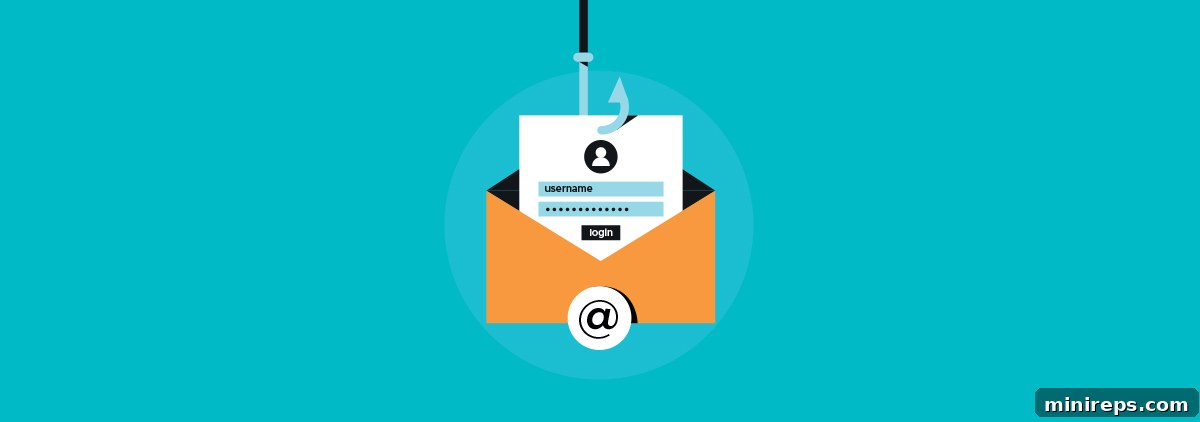 Email-Phishing An illustration depicting a phishing email, highlighting a suspicious link and sender, emphasizing email security.