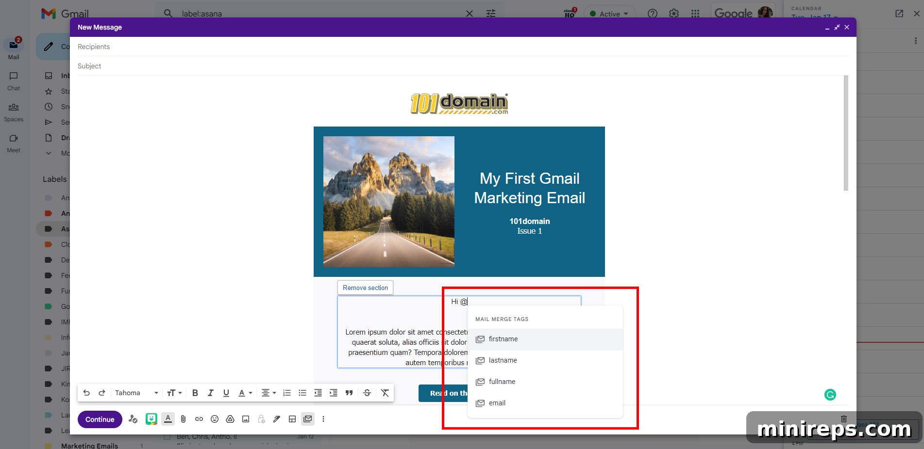Gmail-10 Gmail email personalization with merge tags