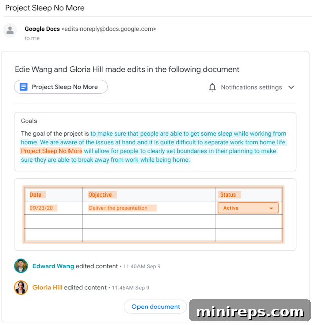 Gemini: The Evolution of Documents 13 Screenshot illustrating suggested edits and comments in Google Docs for collaborative feedback.