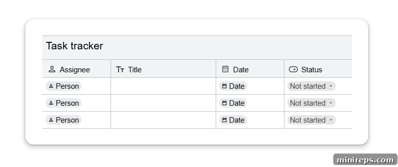 Gemini: The Evolution of Documents 9 Screenshot of the Task Tracker Building Block in Google Docs.