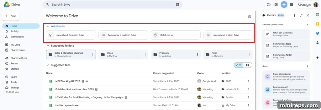 Gemini Powers Intelligent File Management in Google Drive 4 Gemini Drive Home