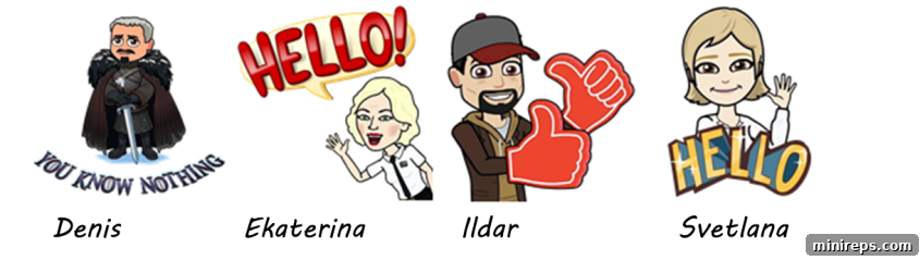 Your Bitmoji at Work 9 101domain Russia team Bitmojis