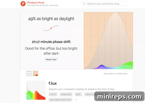 F.lux software adjusting screen color temperature for eye comfort