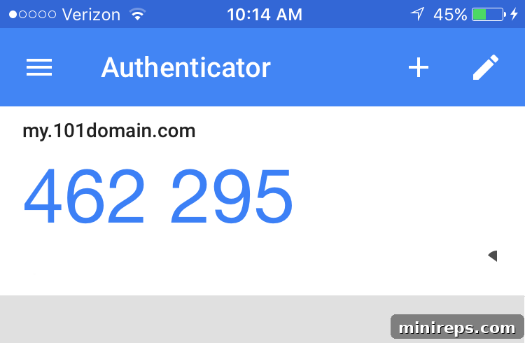 A smartphone screen displaying a 6-digit verification code generated by a 2-Factor Authentication app, crucial for secure login.
