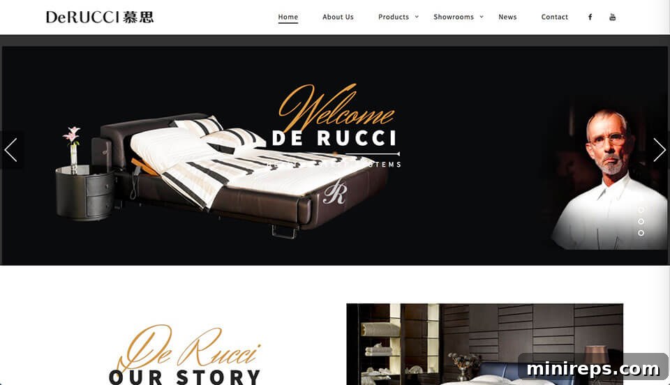 de rucci website homepage