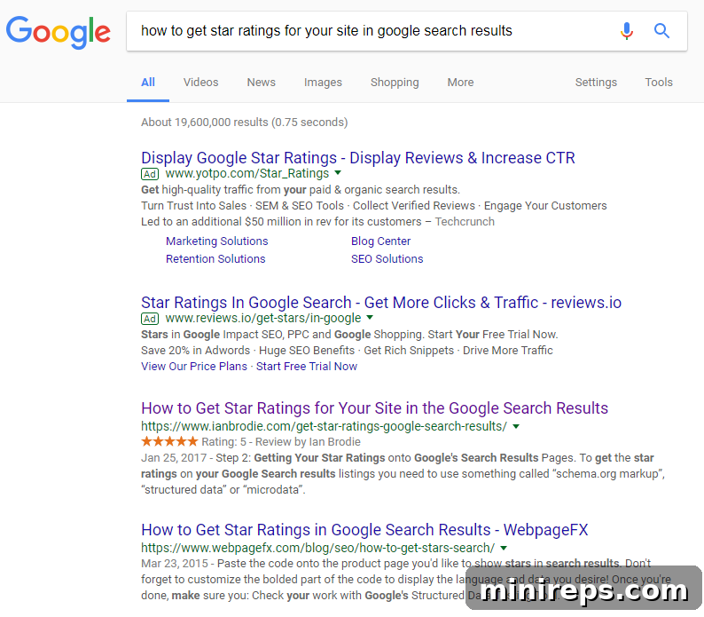 seo ranking tip review stars