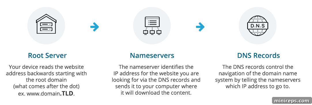 Hosting and DNS flow
