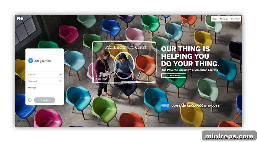 WeTransfer web tools for large file transfer and secure sharing