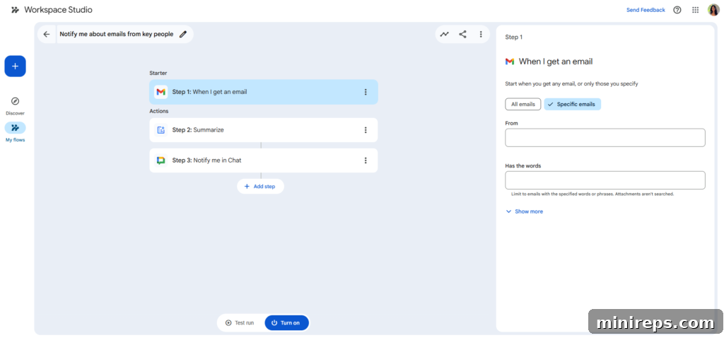 Step 1: Define the trigger for building AI agents in Google Workspace Studio