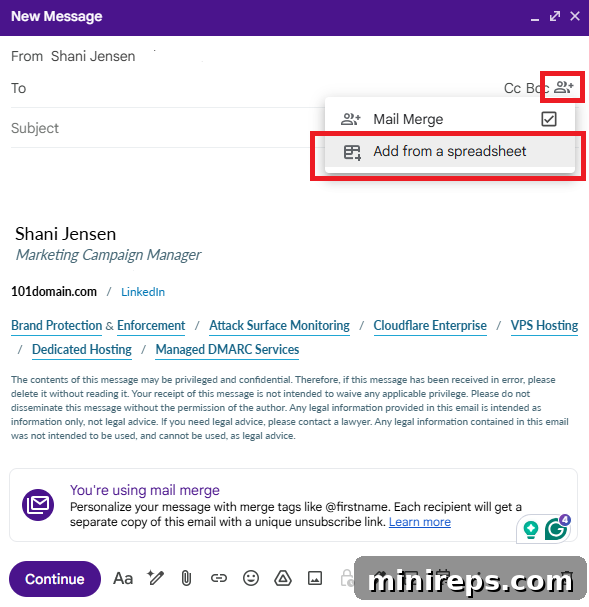 Using Mail Merge and Gemini's 'Help me write' feature in Gmail for personalized bulk emails